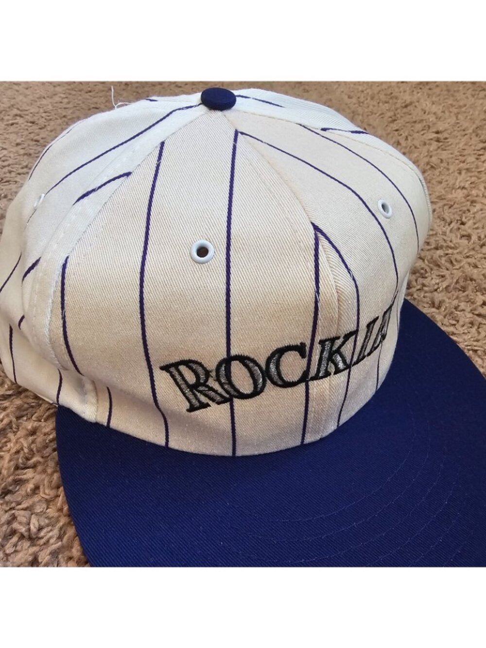 Vintage Denver Rockies Invesco Baseball Cap Snapback Hat Pin Stripe RN38106 - Picture 7 of 9